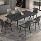 Rectangular Sintered Stone Dining Table Modern Furniture with 4 Legs in Matte Finish Clearhalo 'Dining Tables & Seating' 'Dining Tables' 'dining_table' 'furn' 'furn_dining_table' 'Furniture' 'furniture_dining_table' 'Kitchen & Dining Furniture' 'kitchen' 'kitchen_dining_table' 4928145