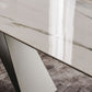 Rectangle Dining Table Industrial Stone Top Dining Table with Stainless Steel Base Clearhalo 'Dining Tables & Seating' 'Dining Tables' 'dining_table' 'furn' 'furn_dining_table' 'Furniture' 'furniture_dining_table' 'Kitchen & Dining Furniture' 'kitchen' 'kitchen_dining_table' 4928154