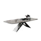 Rectangle Dining Table Industrial Stone Top Dining Table with Stainless Steel Base Clearhalo 'Dining Tables & Seating' 'Dining Tables' 'dining_table' 'furn' 'furn_dining_table' 'Furniture' 'furniture_dining_table' 'Kitchen & Dining Furniture' 'kitchen' 'kitchen_dining_table' 4928155