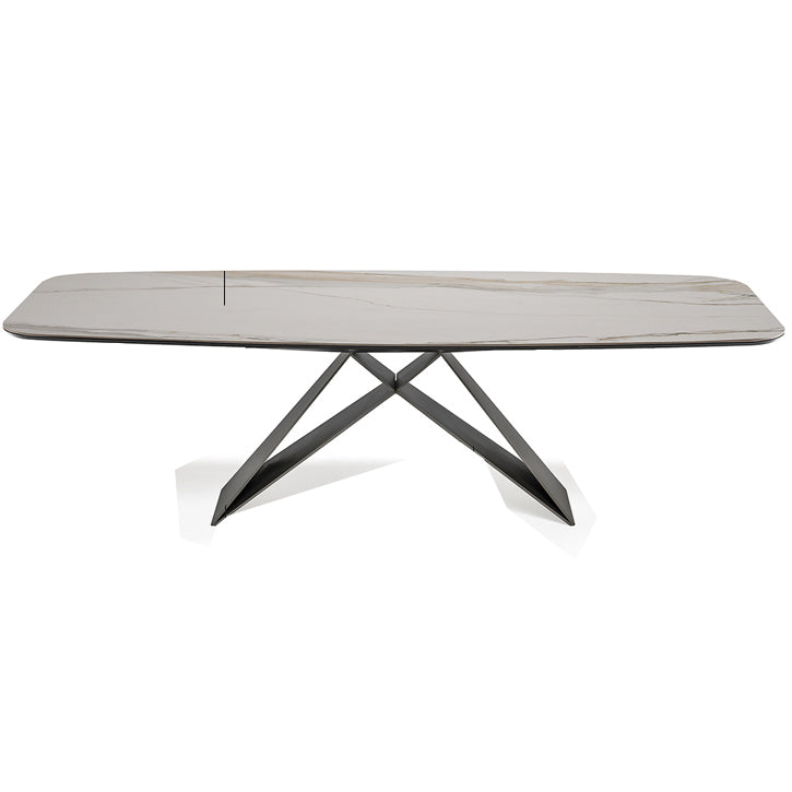 Rectangle Dining Table Industrial Stone Top Dining Table with Stainless Steel Base Clearhalo 'Dining Tables & Seating' 'Dining Tables' 'dining_table' 'furn' 'furn_dining_table' 'Furniture' 'furniture_dining_table' 'Kitchen & Dining Furniture' 'kitchen' 'kitchen_dining_table' 4928160