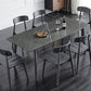 Brown Rectangular Sintered Stone Dining Table Modern Furniture with 4 Legs Wood Base Grey Without Chairs Clearhalo 'Dining Tables & Seating' 'Dining Tables' 'dining_table' 'furn' 'furn_dining_table' 'Furniture' 'furniture_dining_table' 'Kitchen & Dining Furniture' 'kitchen' 'kitchen_dining_table' 4928169