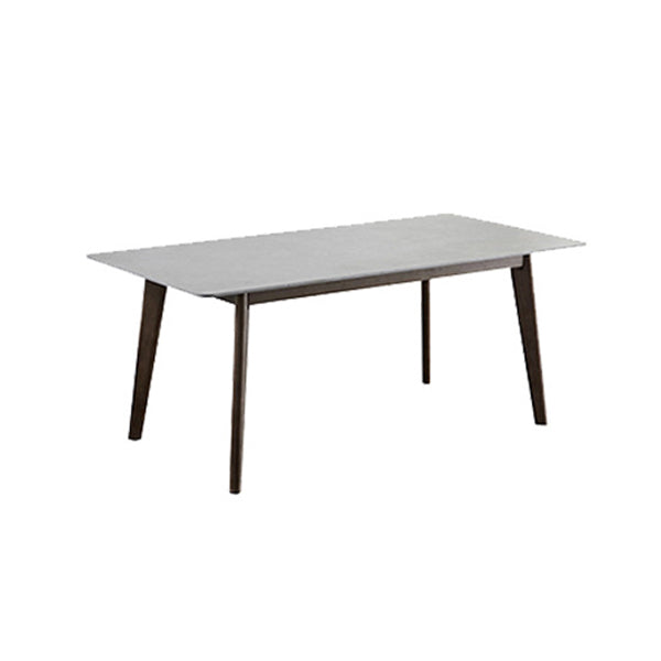 Brown Rectangular Sintered Stone Dining Table Modern Furniture with 4 Legs Wood Base Clearhalo 'Dining Tables & Seating' 'Dining Tables' 'dining_table' 'furn' 'furn_dining_table' 'Furniture' 'furniture_dining_table' 'Kitchen & Dining Furniture' 'kitchen' 'kitchen_dining_table' 4928171