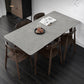 Brown Rectangular Sintered Stone Dining Table Modern Furniture with 4 Legs Wood Base Clearhalo 'Dining Tables & Seating' 'Dining Tables' 'dining_table' 'furn' 'furn_dining_table' 'Furniture' 'furniture_dining_table' 'Kitchen & Dining Furniture' 'kitchen' 'kitchen_dining_table' 4928176