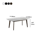 Brown Rectangular Sintered Stone Dining Table Modern Furniture with 4 Legs Wood Base Clearhalo 'Dining Tables & Seating' 'Dining Tables' 'dining_table' 'furn' 'furn_dining_table' 'Furniture' 'furniture_dining_table' 'Kitchen & Dining Furniture' 'kitchen' 'kitchen_dining_table' 4928182