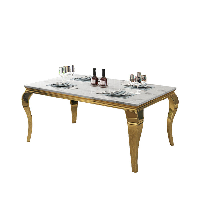 Traditional Luxury Dining Table Rectangle Metal Gold Tripod Dining Table Clearhalo 'Dining Tables & Seating' 'Dining Tables' 'dining_table' 'furn' 'furn_dining_table' 'Furniture' 'furniture_dining_table' 'Kitchen & Dining Furniture' 'kitchen' 'kitchen_dining_table' 4928189
