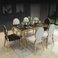 Traditional Luxury Dining Table Rectangle Metal Gold Tripod Dining Table Clearhalo 'Dining Tables & Seating' 'Dining Tables' 'dining_table' 'furn' 'furn_dining_table' 'Furniture' 'furniture_dining_table' 'Kitchen & Dining Furniture' 'kitchen' 'kitchen_dining_table' 4928197