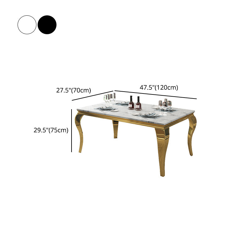 Traditional Luxury Dining Table Rectangle Metal Gold Tripod Dining Table Clearhalo 'Dining Tables & Seating' 'Dining Tables' 'dining_table' 'furn' 'furn_dining_table' 'Furniture' 'furniture_dining_table' 'Kitchen & Dining Furniture' 'kitchen' 'kitchen_dining_table' 4928200