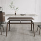 Mid-Century Modern Dining Table Rectangle Stone Top 4 Legs Dining Site Table Clearhalo 'Dining Tables & Seating' 'Dining Tables' 'dining_table' 'furn' 'furn_dining_table' 'Furniture' 'furniture_dining_table' 'Kitchen & Dining Furniture' 'kitchen' 'kitchen_dining_table' 4928210
