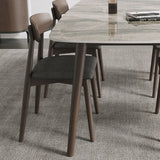 Mid-Century Modern Dining Table Rectangle Stone Top 4 Legs Dining Site Table Clearhalo 'Dining Tables & Seating' 'Dining Tables' 'dining_table' 'furn' 'furn_dining_table' 'Furniture' 'furniture_dining_table' 'Kitchen & Dining Furniture' 'kitchen' 'kitchen_dining_table' 4928212