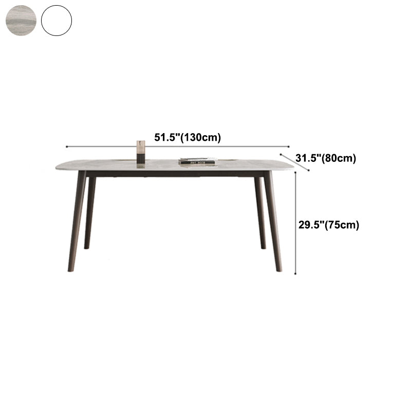 Mid-Century Modern Dining Table Rectangle Stone Top 4 Legs Dining Site Table Clearhalo 'Dining Tables & Seating' 'Dining Tables' 'dining_table' 'furn' 'furn_dining_table' 'Furniture' 'furniture_dining_table' 'Kitchen & Dining Furniture' 'kitchen' 'kitchen_dining_table' 4928216