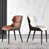 Industrial Design Arm Wingback Side Chair Faux Leather Dining Chairs Clearhalo 'Dining Chairs' 'Dining Tables & Seating' 'dining_chair' 'furn' 'furn_dining_chair' 'Furniture' 'furniture_dining_chair' 'Kitchen & Dining Furniture' 4928228