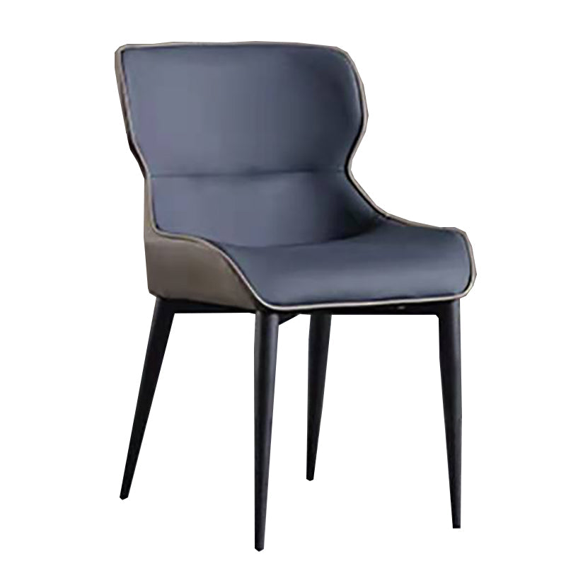 Industrial Design Arm Wingback Side Chair Faux Leather Dining Chairs Clearhalo 'Dining Chairs' 'Dining Tables & Seating' 'dining_chair' 'furn' 'furn_dining_chair' 'Furniture' 'furniture_dining_chair' 'Kitchen & Dining Furniture' 4928229