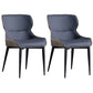 Industrial Design Arm Wingback Side Chair Faux Leather Dining Chairs Blue 2 Piece Set Clearhalo 'Dining Chairs' 'Dining Tables & Seating' 'dining_chair' 'furn' 'furn_dining_chair' 'Furniture' 'furniture_dining_chair' 'Kitchen & Dining Furniture' 4928230