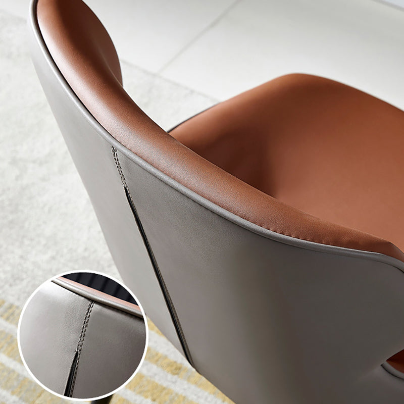 Industrial Design Arm Wingback Side Chair Faux Leather Dining Chairs Clearhalo 'Dining Chairs' 'Dining Tables & Seating' 'dining_chair' 'furn' 'furn_dining_chair' 'Furniture' 'furniture_dining_chair' 'Kitchen & Dining Furniture' 4928231