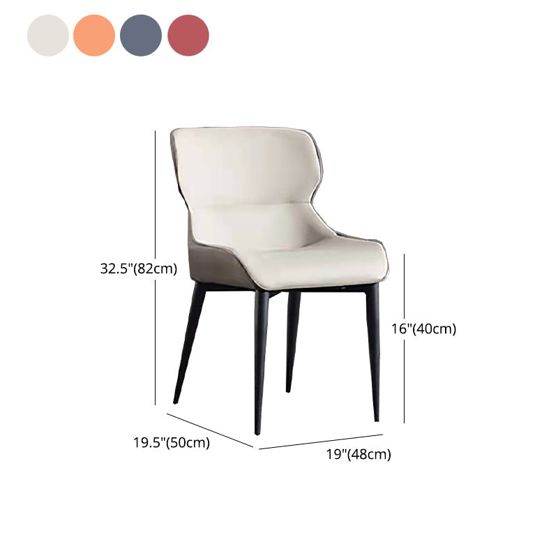 Industrial Design Arm Wingback Side Chair Faux Leather Dining Chairs Clearhalo 'Dining Chairs' 'Dining Tables & Seating' 'dining_chair' 'furn' 'furn_dining_chair' 'Furniture' 'furniture_dining_chair' 'Kitchen & Dining Furniture' 4928244