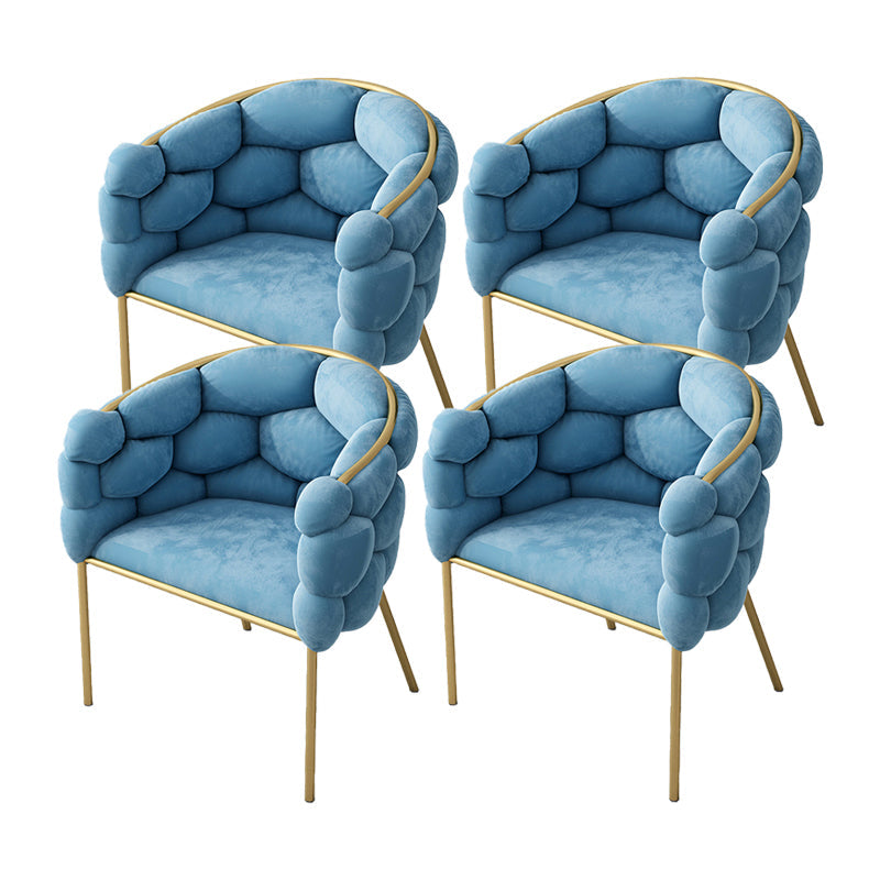 Scandinavian Style Linen Fabric Dining Chair Armless Solid Back Chair Blue 4 Piece Set Clearhalo 'Dining Chairs' 'Dining Tables & Seating' 'dining_chair' 'furn' 'furn_dining_chair' 'Furniture' 'furniture_dining_chair' 'Kitchen & Dining Furniture' 4928250