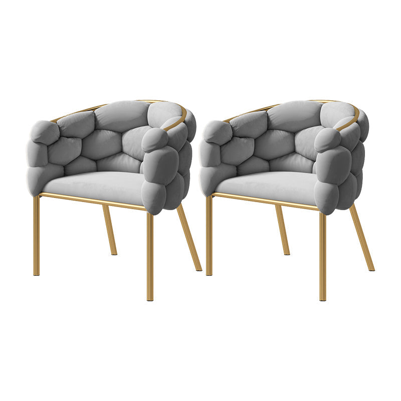 Scandinavian Style Linen Fabric Dining Chair Armless Solid Back Chair Grey 2 Piece Set Clearhalo 'Dining Chairs' 'Dining Tables & Seating' 'dining_chair' 'furn' 'furn_dining_chair' 'Furniture' 'furniture_dining_chair' 'Kitchen & Dining Furniture' 4928259