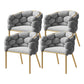 Scandinavian Style Linen Fabric Dining Chair Armless Solid Back Chair Grey 4 Piece Set Clearhalo 'Dining Chairs' 'Dining Tables & Seating' 'dining_chair' 'furn' 'furn_dining_chair' 'Furniture' 'furniture_dining_chair' 'Kitchen & Dining Furniture' 4928261