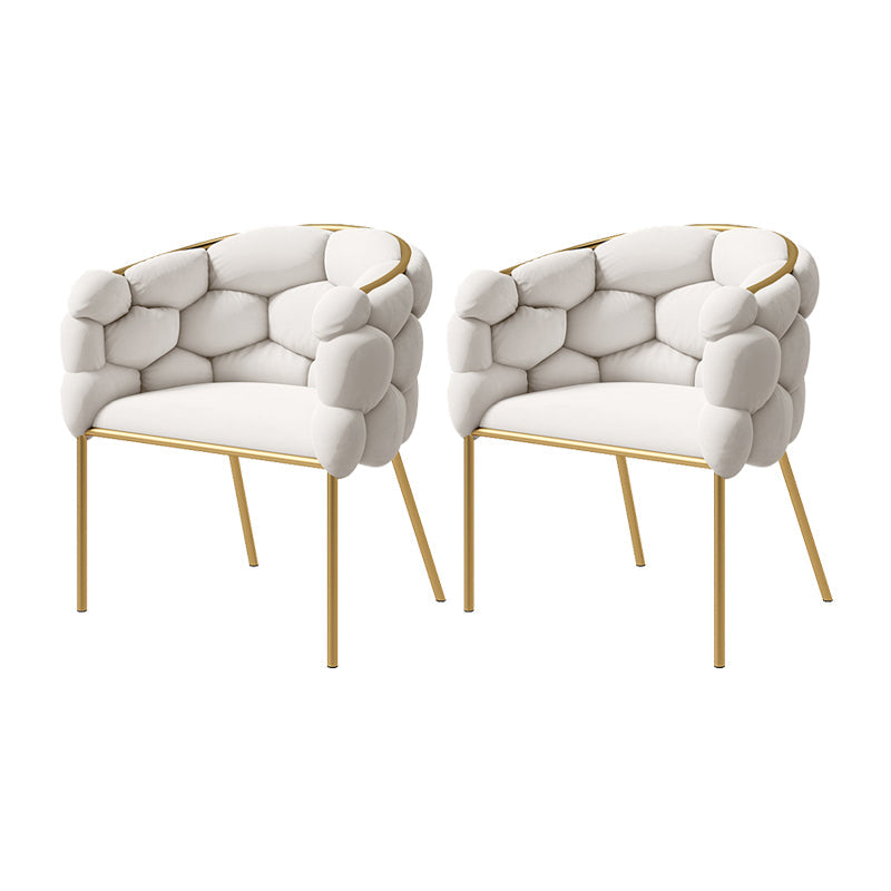 Scandinavian Style Linen Fabric Dining Chair Armless Solid Back Chair Off-White 2 Piece Set Clearhalo 'Dining Chairs' 'Dining Tables & Seating' 'dining_chair' 'furn' 'furn_dining_chair' 'Furniture' 'furniture_dining_chair' 'Kitchen & Dining Furniture' 4928264