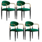 Minimalist Arm Open Back Side Chairs Upholstered Side Chairs Blackish Green Set of 4 Clearhalo 'Dining Chairs' 'Dining Tables & Seating' 'dining_chair' 'Furniture' 'furniture_dining_chair' 'Kitchen & Dining Furniture' 4928268