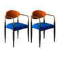 Minimalist Arm Open Back Side Chairs Upholstered Side Chairs Blue-Orange Set of 2 Clearhalo 'Dining Chairs' 'Dining Tables & Seating' 'dining_chair' 'Furniture' 'furniture_dining_chair' 'Kitchen & Dining Furniture' 4928276