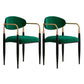 Minimalist Arm Open Back Side Chairs Upholstered Side Chairs Blackish Green Set of 2 Clearhalo 'Dining Chairs' 'Dining Tables & Seating' 'dining_chair' 'Furniture' 'furniture_dining_chair' 'Kitchen & Dining Furniture' 4928277