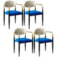 Minimalist Arm Open Back Side Chairs Upholstered Side Chairs Sky Blue-White Set of 4 Clearhalo 'Dining Chairs' 'Dining Tables & Seating' 'dining_chair' 'Furniture' 'furniture_dining_chair' 'Kitchen & Dining Furniture' 4928280