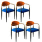 Minimalist Arm Open Back Side Chairs Upholstered Side Chairs Blue-Orange Set of 4 Clearhalo 'Dining Chairs' 'Dining Tables & Seating' 'dining_chair' 'Furniture' 'furniture_dining_chair' 'Kitchen & Dining Furniture' 4928281