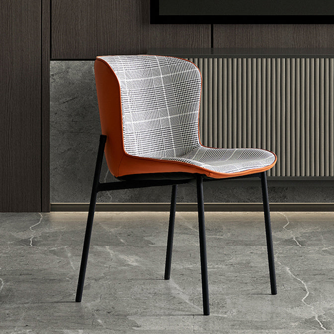 Minimalist Armless Solid Back Chair Linen Dining Chairs for Home Clearhalo 'Dining Chairs' 'Dining Tables & Seating' 'dining_chair' 'furn' 'furn_dining_chair' 'Furniture' 'furniture_dining_chair' 'Kitchen & Dining Furniture' 4928286