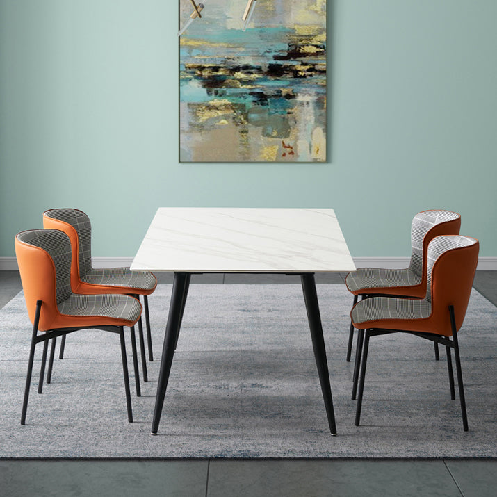 Minimalist Armless Solid Back Chair Linen Dining Chairs for Home Clearhalo 'Dining Chairs' 'Dining Tables & Seating' 'dining_chair' 'furn' 'furn_dining_chair' 'Furniture' 'furniture_dining_chair' 'Kitchen & Dining Furniture' 4928290