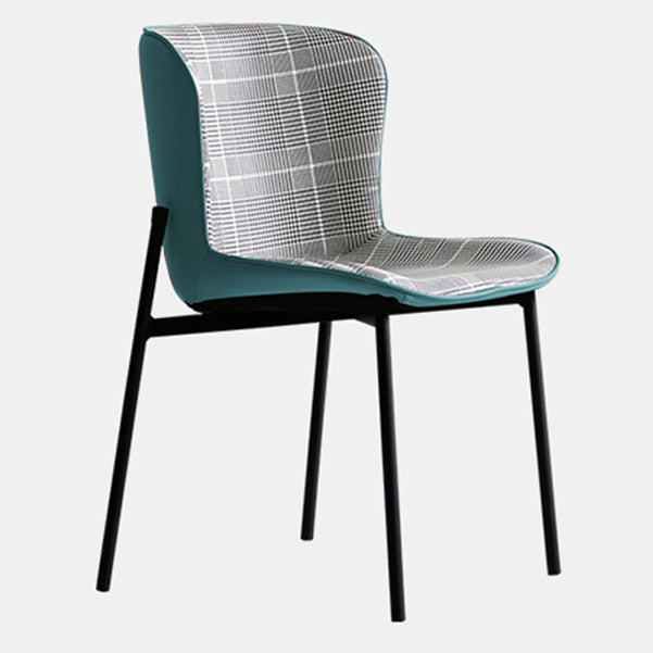 Minimalist Armless Solid Back Chair Linen Dining Chairs for Home Turquoise 1 Piece Clearhalo 'Dining Chairs' 'Dining Tables & Seating' 'dining_chair' 'furn' 'furn_dining_chair' 'Furniture' 'furniture_dining_chair' 'Kitchen & Dining Furniture' 4928291