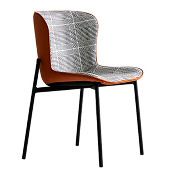 Minimalist Armless Solid Back Chair Linen Dining Chairs for Home Orange 1 Piece Clearhalo 'Dining Chairs' 'Dining Tables & Seating' 'dining_chair' 'furn' 'furn_dining_chair' 'Furniture' 'furniture_dining_chair' 'Kitchen & Dining Furniture' 4928292