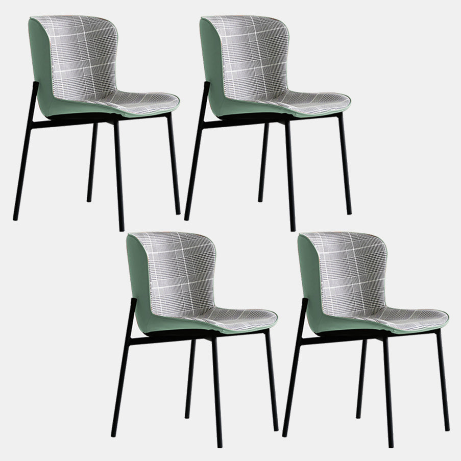 Minimalist Armless Solid Back Chair Linen Dining Chairs for Home Navy 4 Piece Set Clearhalo 'Dining Chairs' 'Dining Tables & Seating' 'dining_chair' 'furn' 'furn_dining_chair' 'Furniture' 'furniture_dining_chair' 'Kitchen & Dining Furniture' 4928303