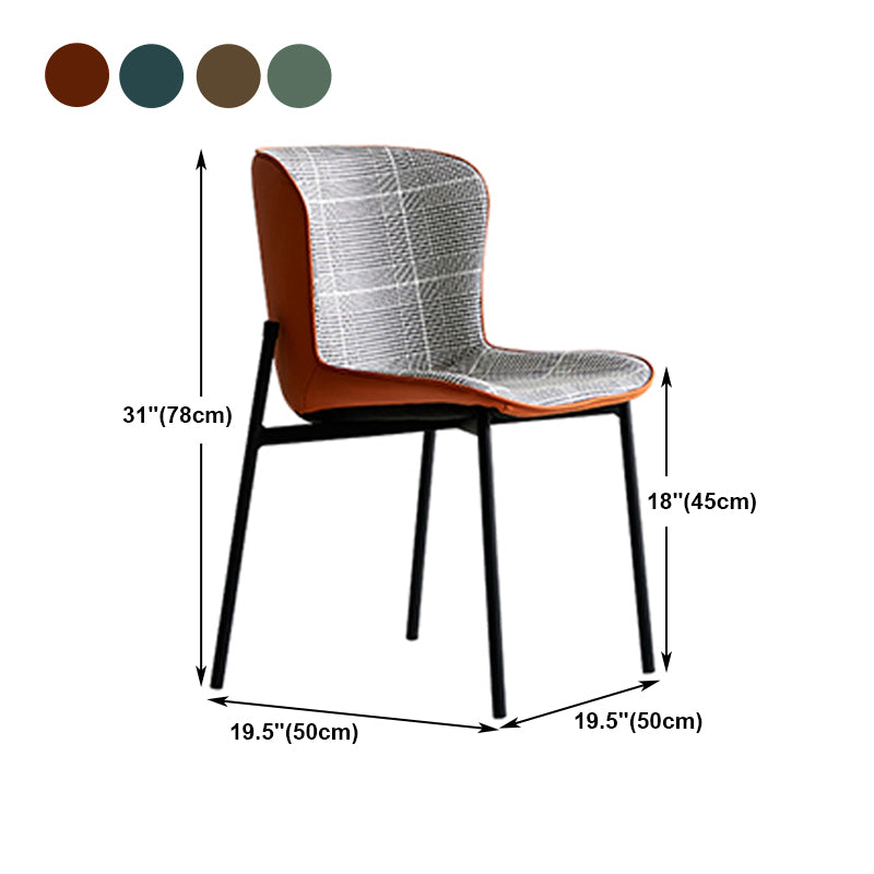 Minimalist Armless Solid Back Chair Linen Dining Chairs for Home Clearhalo 'Dining Chairs' 'Dining Tables & Seating' 'dining_chair' 'furn' 'furn_dining_chair' 'Furniture' 'furniture_dining_chair' 'Kitchen & Dining Furniture' 4928306
