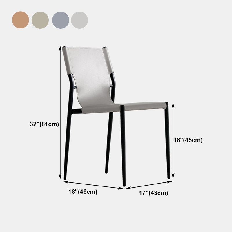Minimalist Leather Dining Chairs Armless Solid Back Chairs for Kitchen Clearhalo 'Dining Chairs' 'Dining Tables & Seating' 'dining_chair' 'furn' 'furn_dining_chair' 'Furniture' 'furniture_dining_chair' 'Kitchen & Dining Furniture' 4928325