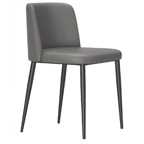 Minimalist Upholstered Armless Dining Chairs Solid Back Chairs Dark Gray 1 Piece Clearhalo 'Dining Chairs' 'Dining Tables & Seating' 'dining_chair' 'furn' 'furn_dining_chair' 'Furniture' 'furniture_dining_chair' 'Kitchen & Dining Furniture' 4928328