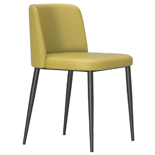 Minimalist Upholstered Armless Dining Chairs Solid Back Chairs Yellow 1 Piece Clearhalo 'Dining Chairs' 'Dining Tables & Seating' 'dining_chair' 'furn' 'furn_dining_chair' 'Furniture' 'furniture_dining_chair' 'Kitchen & Dining Furniture' 4928332