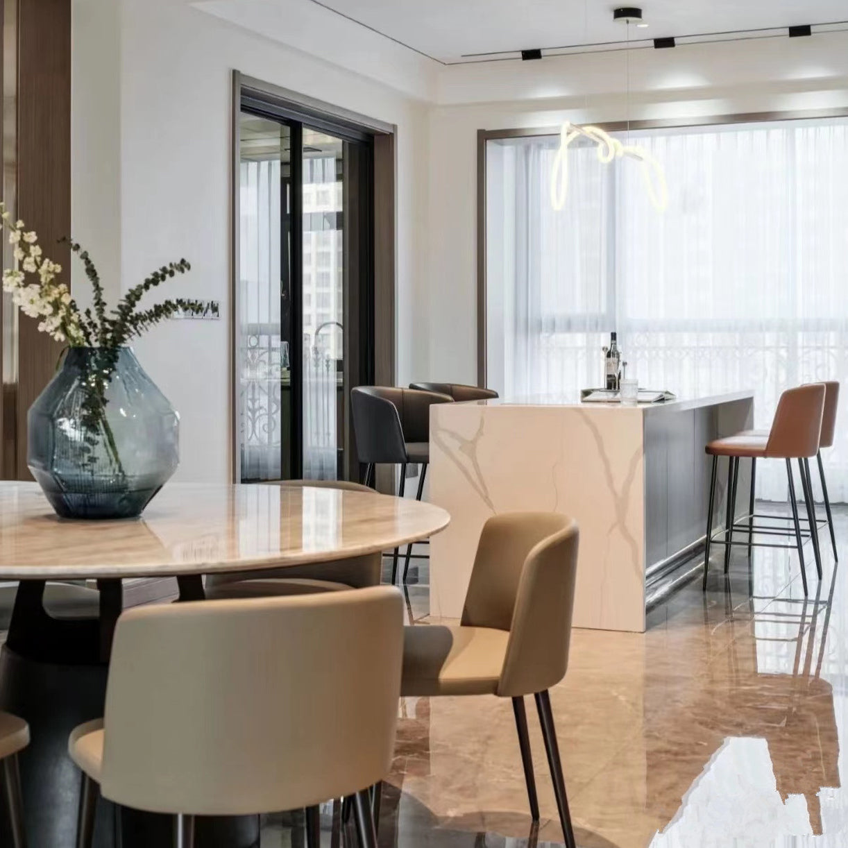 Minimalist Upholstered Armless Dining Chairs Solid Back Chairs Clearhalo 'Dining Chairs' 'Dining Tables & Seating' 'dining_chair' 'furn' 'furn_dining_chair' 'Furniture' 'furniture_dining_chair' 'Kitchen & Dining Furniture' 4928333