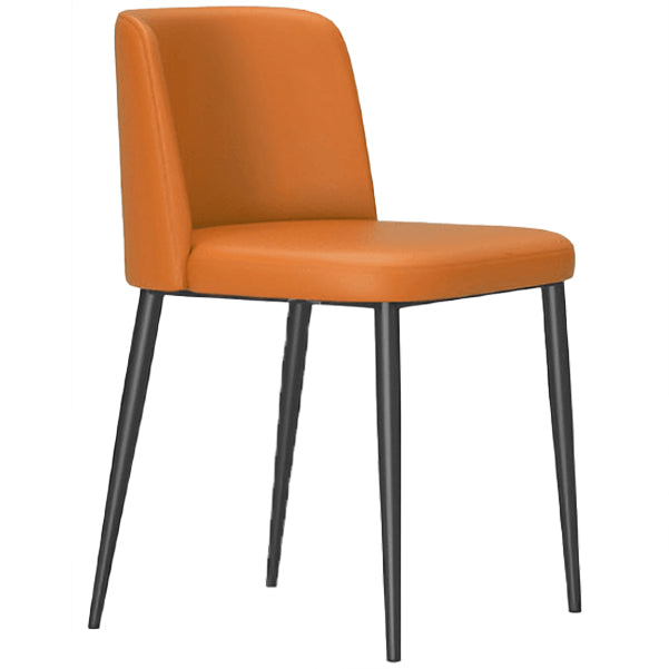 Minimalist Upholstered Armless Dining Chairs Solid Back Chairs Orange 1 Piece Clearhalo 'Dining Chairs' 'Dining Tables & Seating' 'dining_chair' 'furn' 'furn_dining_chair' 'Furniture' 'furniture_dining_chair' 'Kitchen & Dining Furniture' 4928336