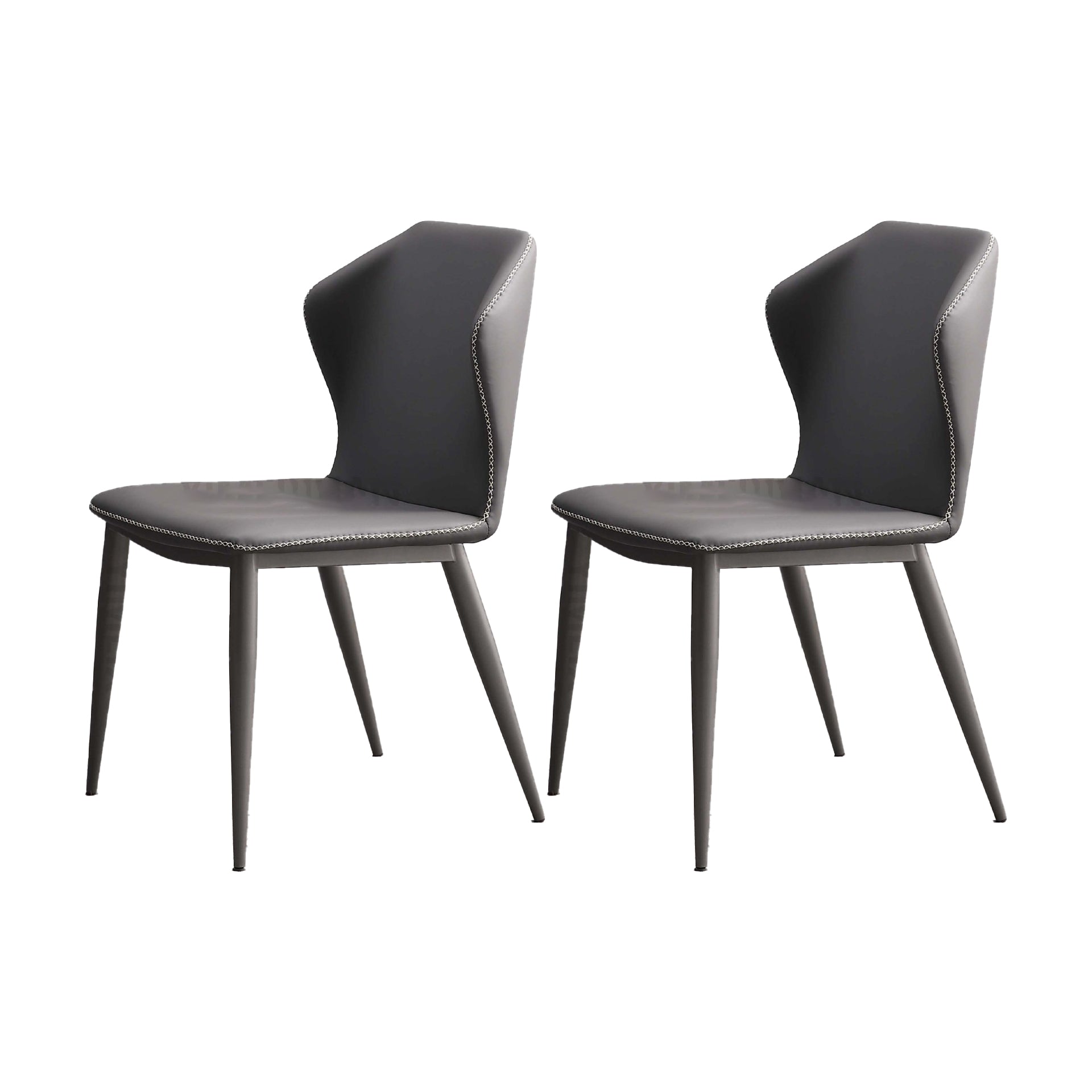 Contemporary Chair Dining Armless Chairs for Kitchen with Metal Legs Dark Gray 2 Piece Set Clearhalo 'Dining Chairs' 'Dining Tables & Seating' 'dining_chair' 'furn' 'furn_dining_chair' 'Furniture' 'furniture_dining_chair' 'Kitchen & Dining Furniture' 4928368