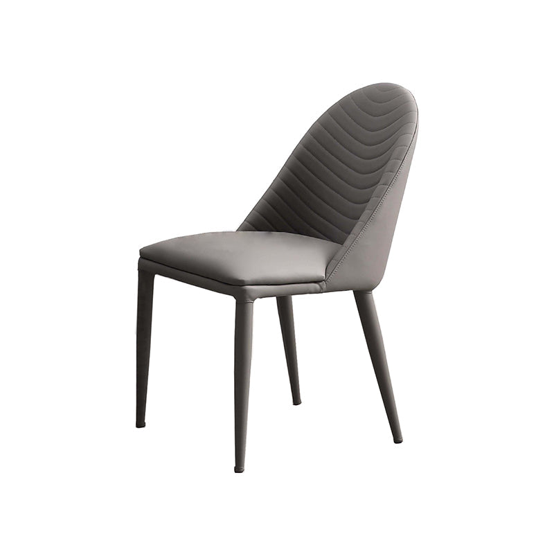 Contemporary Chair Dining Armless Chair for Kitchen with Metal Legs Grey 1 Piece Clearhalo 'Dining Chairs' 'Dining Tables & Seating' 'dining_chair' 'furn' 'furn_dining_chair' 'Furniture' 'furniture_dining_chair' 'Kitchen & Dining Furniture' 4928380