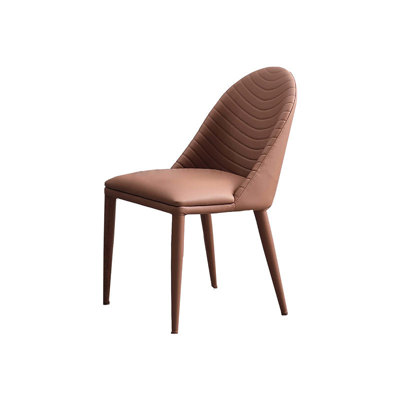 Contemporary Chair Dining Armless Chair for Kitchen with Metal Legs Brown 1 Piece Clearhalo 'Dining Chairs' 'Dining Tables & Seating' 'dining_chair' 'furn' 'furn_dining_chair' 'Furniture' 'furniture_dining_chair' 'Kitchen & Dining Furniture' 4928386