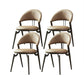 Contemporary Open Back Chair Dining Armless Chair for Kitchen with Metal Legs Brown 4 Piece Set Clearhalo 'Dining Chairs' 'Dining Tables & Seating' 'dining_chair' 'furn' 'furn_dining_chair' 'Furniture' 'furniture_dining_chair' 'Kitchen & Dining Furniture' 4928397