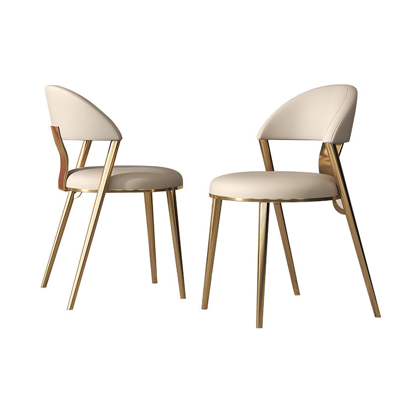 Contemporary Open Back Chair Dining Armless Chair for Kitchen with Metal Legs Clearhalo 'Dining Chairs' 'Dining Tables & Seating' 'dining_chair' 'furn' 'furn_dining_chair' 'Furniture' 'furniture_dining_chair' 'Kitchen & Dining Furniture' 4928402