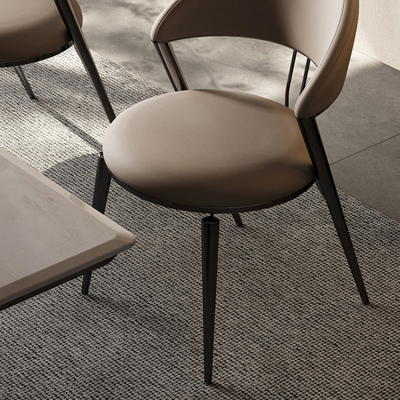 Contemporary Open Back Chair Dining Armless Chair for Kitchen with Metal Legs Clearhalo 'Dining Chairs' 'Dining Tables & Seating' 'dining_chair' 'furn' 'furn_dining_chair' 'Furniture' 'furniture_dining_chair' 'Kitchen & Dining Furniture' 4928404