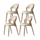 Contemporary Open Back Chair Dining Armless Chair for Kitchen with Metal Legs Off-White 4 Piece Set Clearhalo 'Dining Chairs' 'Dining Tables & Seating' 'dining_chair' 'furn' 'furn_dining_chair' 'Furniture' 'furniture_dining_chair' 'Kitchen & Dining Furniture' 4928415