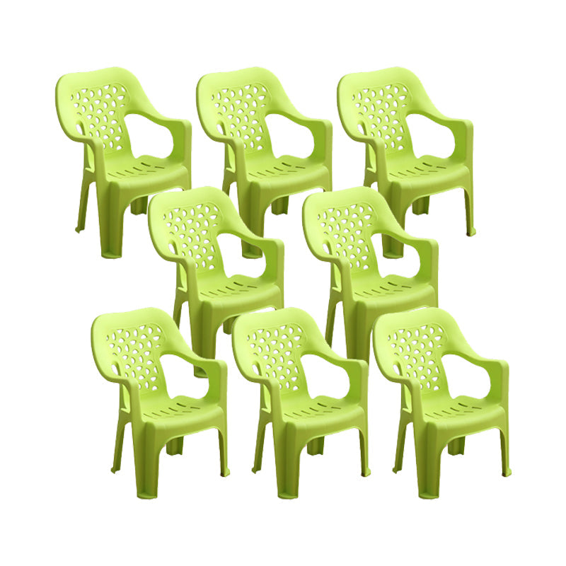 Contemporary Chair Dining Arm Chair for Kitchen with Plastic Legs Green 8 Piece Set Clearhalo 'Dining Chairs' 'Dining Tables & Seating' 'dining_chair' 'furn' 'furn_dining_chair' 'Furniture' 'furniture_dining_chair' 'Kitchen & Dining Furniture' 4928418