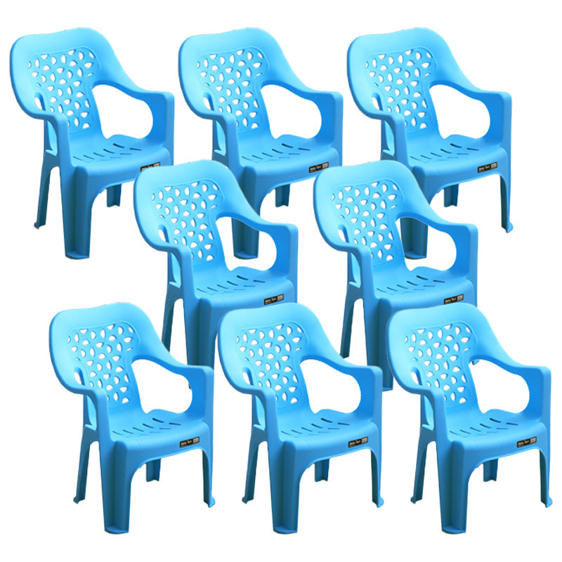 Contemporary Chair Dining Arm Chair for Kitchen with Plastic Legs Blue 8 Piece Set Clearhalo 'Dining Chairs' 'Dining Tables & Seating' 'dining_chair' 'furn' 'furn_dining_chair' 'Furniture' 'furniture_dining_chair' 'Kitchen & Dining Furniture' 4928427