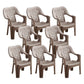 Contemporary Chair Dining Arm Chair for Kitchen with Plastic Legs Khaki 8 Piece Set Clearhalo 'Dining Chairs' 'Dining Tables & Seating' 'dining_chair' 'furn' 'furn_dining_chair' 'Furniture' 'furniture_dining_chair' 'Kitchen & Dining Furniture' 4928429