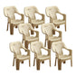 Contemporary Chair Dining Arm Chair for Kitchen with Plastic Legs Off-White 8 Piece Set Clearhalo 'Dining Chairs' 'Dining Tables & Seating' 'dining_chair' 'furn' 'furn_dining_chair' 'Furniture' 'furniture_dining_chair' 'Kitchen & Dining Furniture' 4928431